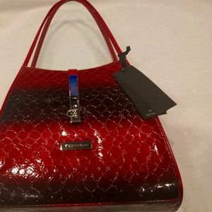 Vittorio Hand Bag 2 Piece Set - Burgundy / Wine